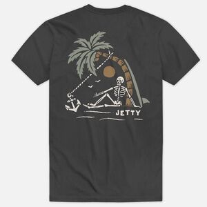 NWT Youth Large Jetty Grom No Man's Land Tee - Charcoal